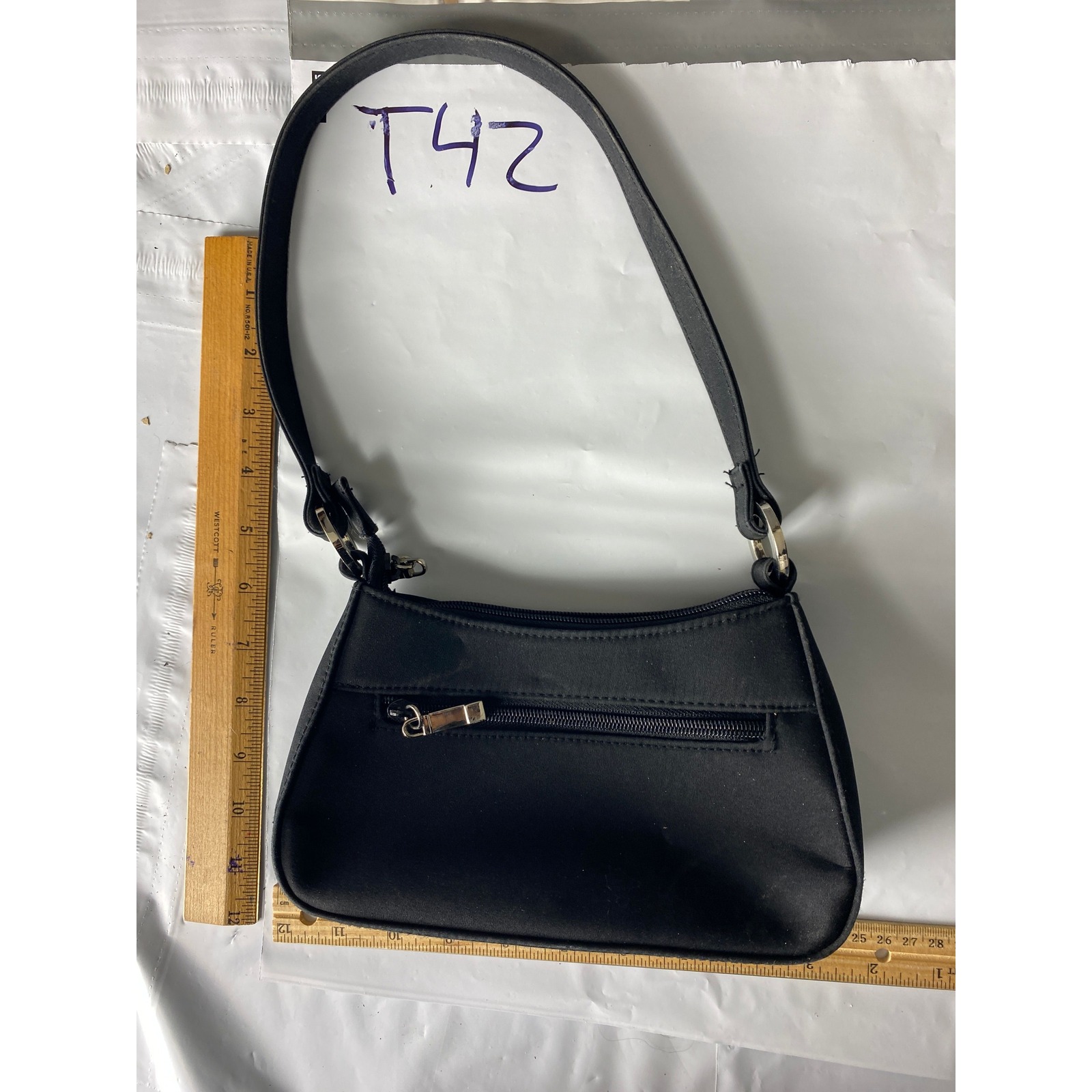 Black Nylon Crossbody Bag Small Shoulder Bag Silver Hardware